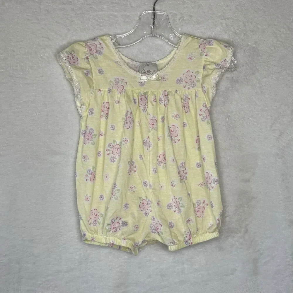 Vintage Carters Infant Baby Girls Size 9-12 Months 9M Bubble Romper Pajamas